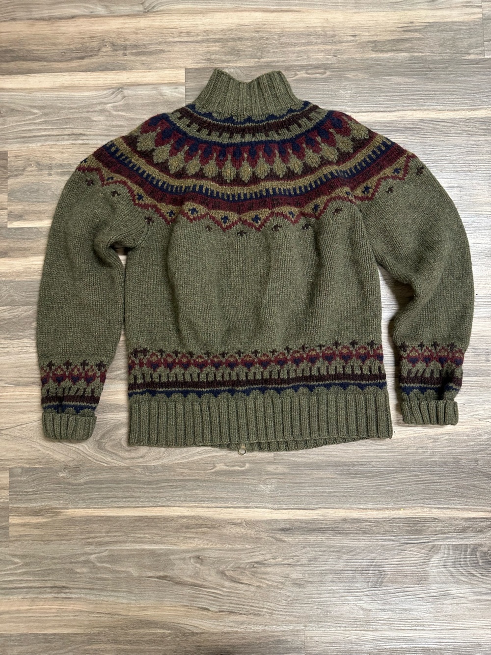 Polo Ralph Lauren Nordic Fair Isle Hand Knit Lambswool Wool Cashmere Zip Sweater - Picture 5 of 6